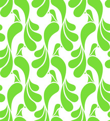 Seamless pattern made of abstract green birds