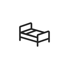 Bed vector icon, bedroom symbol. Modern, simple flat vector illustration for web site or mobile app