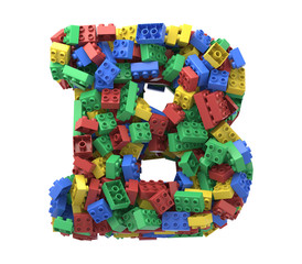 Toy colorful plastic blocks font