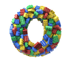 Toy colorful plastic blocks font