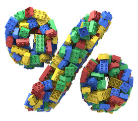 Toy colorful plastic blocks font