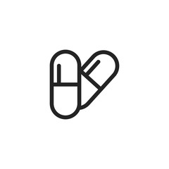 Medicine capsule vector icon, pill symbol. Modern, simple flat vector illustration for web site or mobile app