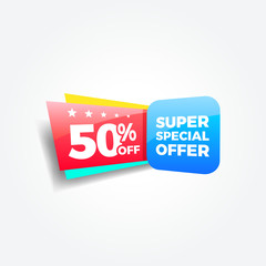 50% Off Super Special Offer Label