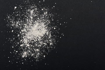 White Powder on black Background