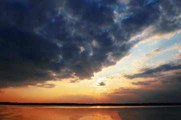 Fototapeta premium Sunset Nature on a Rver