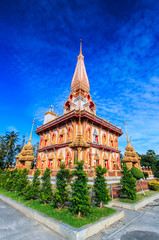Wat Chaiharam or Wat Chalong in Phuket province of Thailand