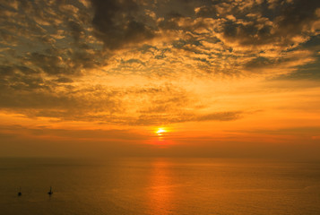 Sunset at the sea, South of Thailand