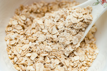 dry oatmeal in a bowl