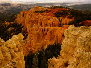Bryce Canyon National Park, a sprawling reserve in southern Utah, is known for crimson-colored hoodoos, which are spire-shaped rock formations.