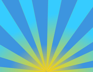 An abstract design of a blue and yellow radial background