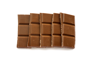 Pieces of chocolate. View from above