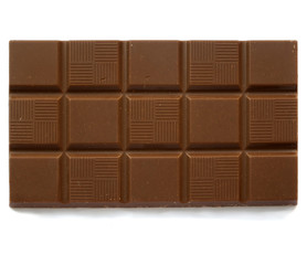 Chocolate bar isolated on white background