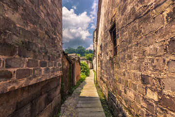 Hongcun, China - July 28, 2014: Streets of the old town of Hongcun