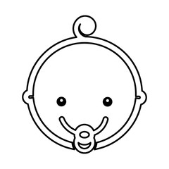 cute baby head icon vector illustration design
