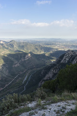 Aerial view from montserrat monastery in catalonia, spain