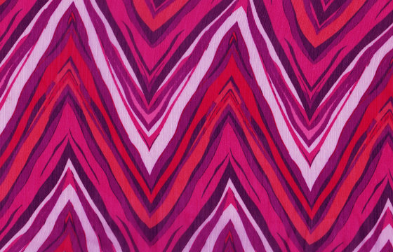 Chevrons mauve et rose.