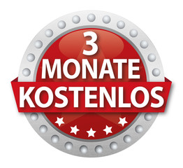 Button 3 Monate kostenlos, rot