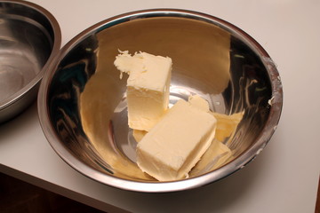 the process of cooking cream, butter
