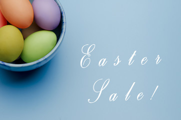 colored easter eggs on a saucer