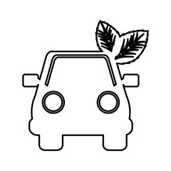 car with leafs icon vector illustration design