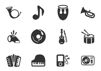 Musical instruments icons set