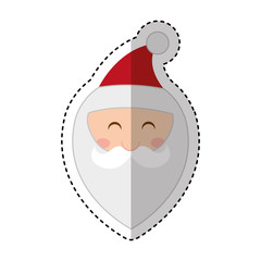 cute santa claus character head vector illustration design