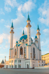 Naklejka na ściany i meble Kul-Sharif mosque in Kazan Kremlin At sunset in Tatarstan, Russia