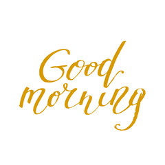Fototapeta premium Good morning card. Modern brush calligraphy.
