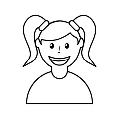 little girl character icon vector illustration design