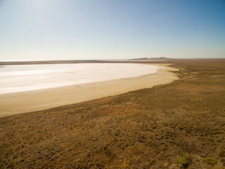 Koyashskoe pink salt lake in Crimea