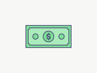 Paper Money Icon Vector Illustration