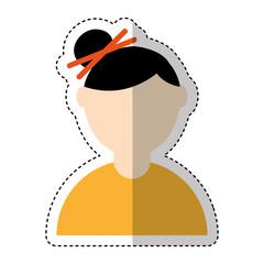 cute woman avatar character vector illustration design