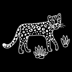 illustration of leopard, graphic vector animal