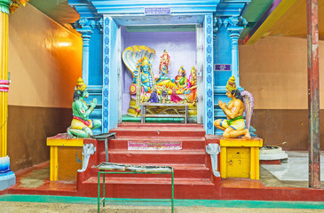 The altar of Ranganatha (Sri Muthumariamman) Tamil Hindu Temple, Matale, Sri Lanka