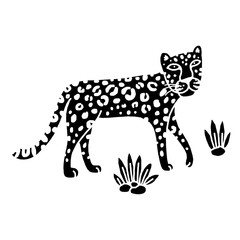 illustration of leopard, graphic vector animal