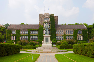 Main historical and administrative building of prestigious Yonsei University - Seoul, South Korea