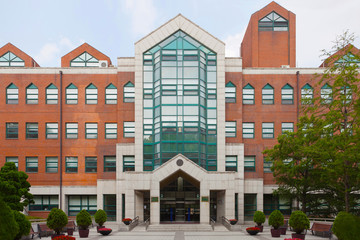 Main entrance to Korean Language Institute (KLI) of famous Yonsei University - Seoul, South Korea