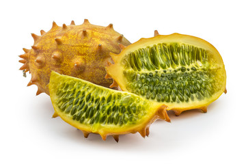 Kiwano isolated on white with clipping path