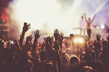 crowd at concert - summer music festival