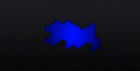 black and blue hexagons modern background illustration