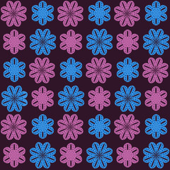 Vector colored seamless pattern with flowers