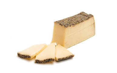 Cheese with spices isolated