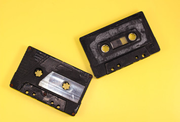 Obraz premium Old grunge cassette in the style of pop art