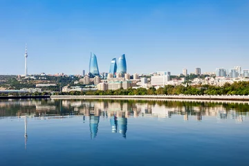 Kussenhoes Flame Towers in Baku © saiko3p