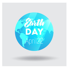 Vector Low Poly April 22 Earth Day Banner