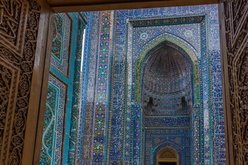 Detal Ansicht Außenfassade, mit Fliesen, Samarkand	