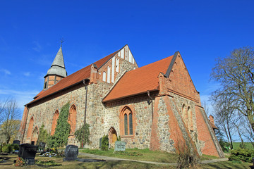 Fototapeta premium Romanische Dorfkirche Ankershausen (1230, Mecklenburg-Vorpommern)