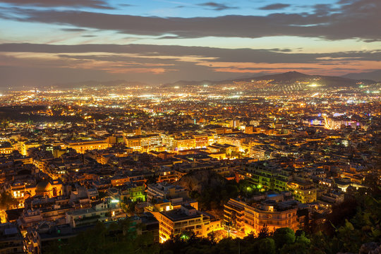 Athens aerial panoramic view