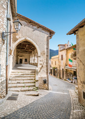 Fototapeta na wymiar Scenic sight in Sermoneta, medieval village in Latina Province, Italy