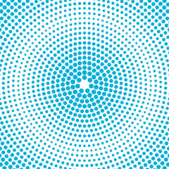 Abstract dotted background. Colorful radial pattern. Vector